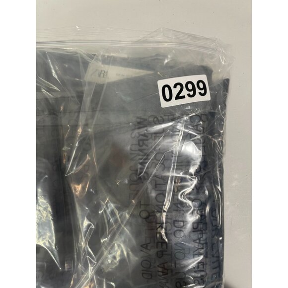 Zara Womens Loose Fit Straight Leg Low Rise Denim Jeans Size 34 Blue Distressed - Picture 10 of 16